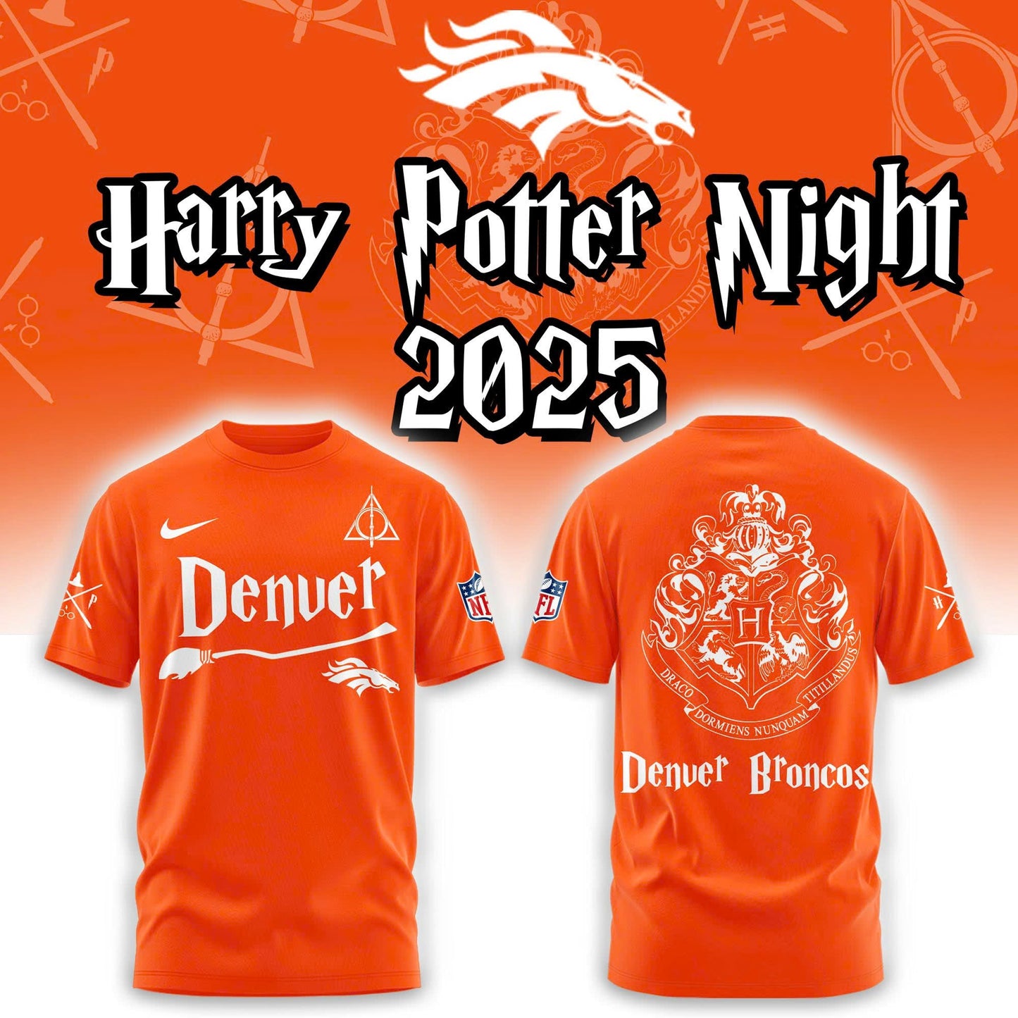 Denver Broncos Harry Potter 2025 Combo Tshirt