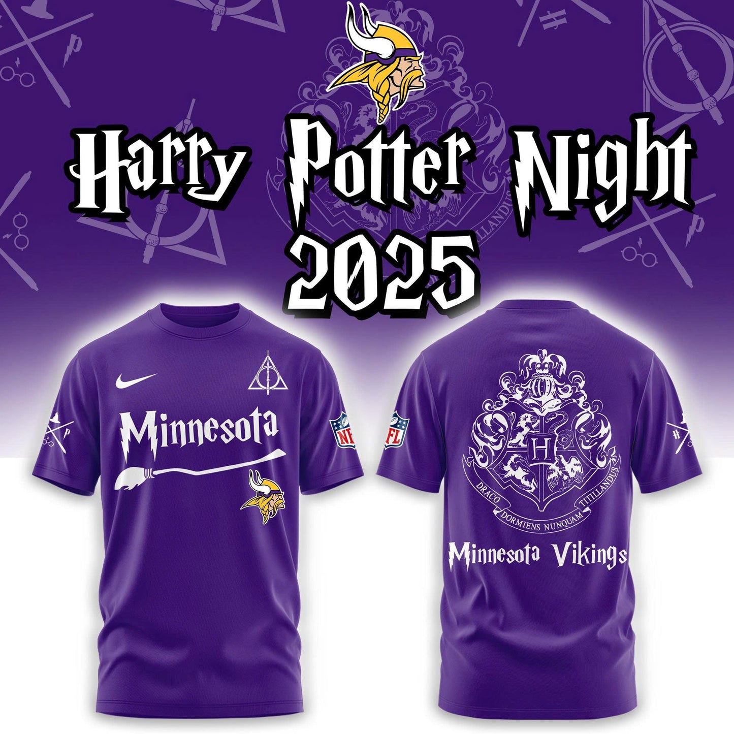 Minnesota Vikings Harry Potter 2025 Combo Tshirt