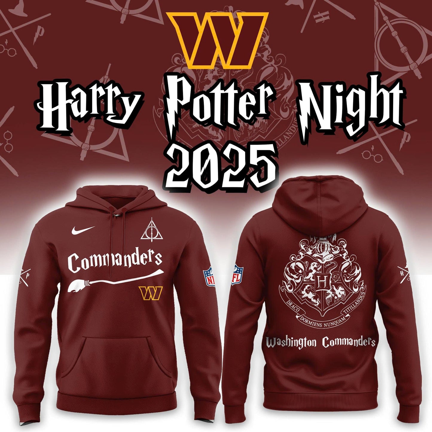 Washington Commanders Harry Potter 2025 Combo Hoodie