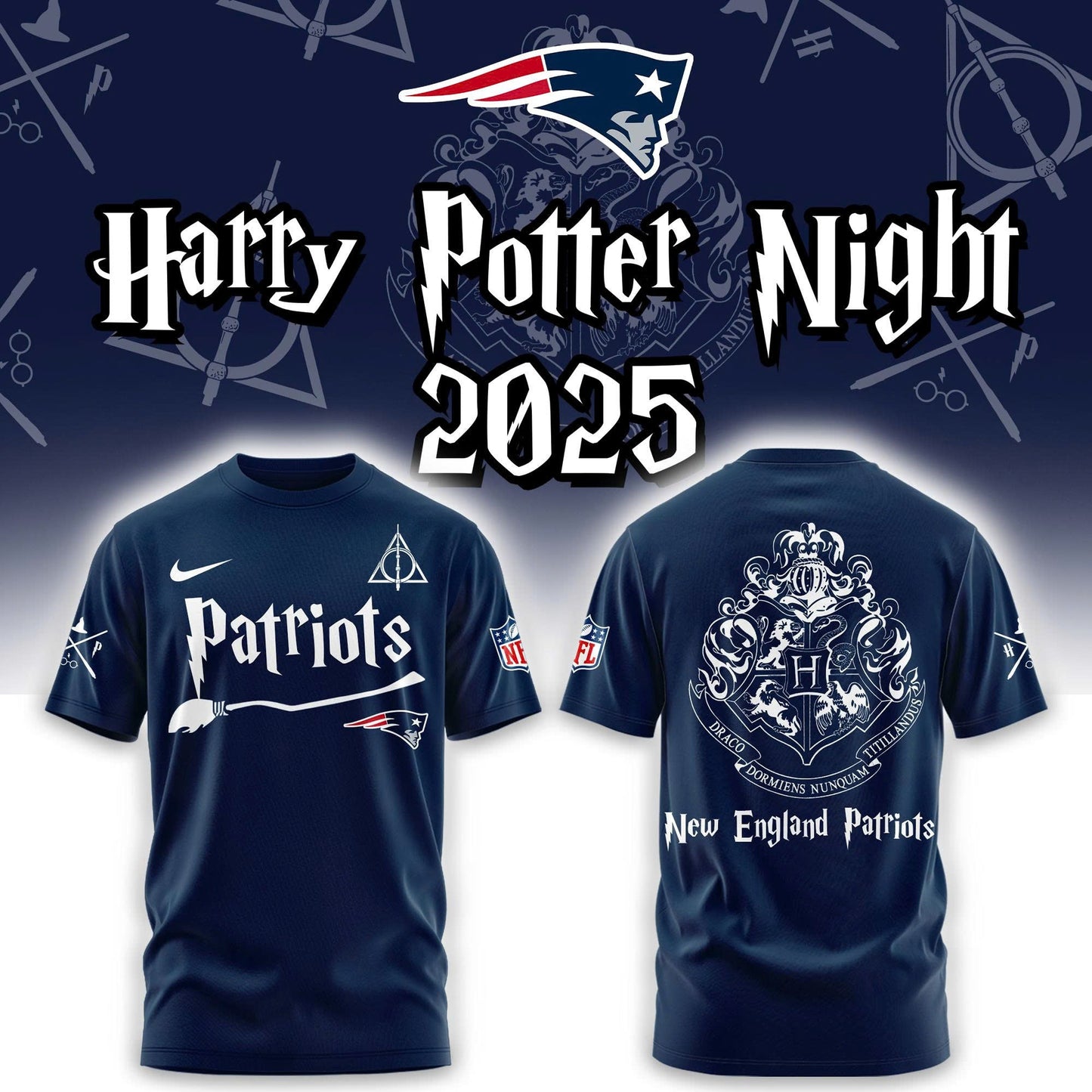 New England Patriots Harry Potter 2025 Combo Tshirt