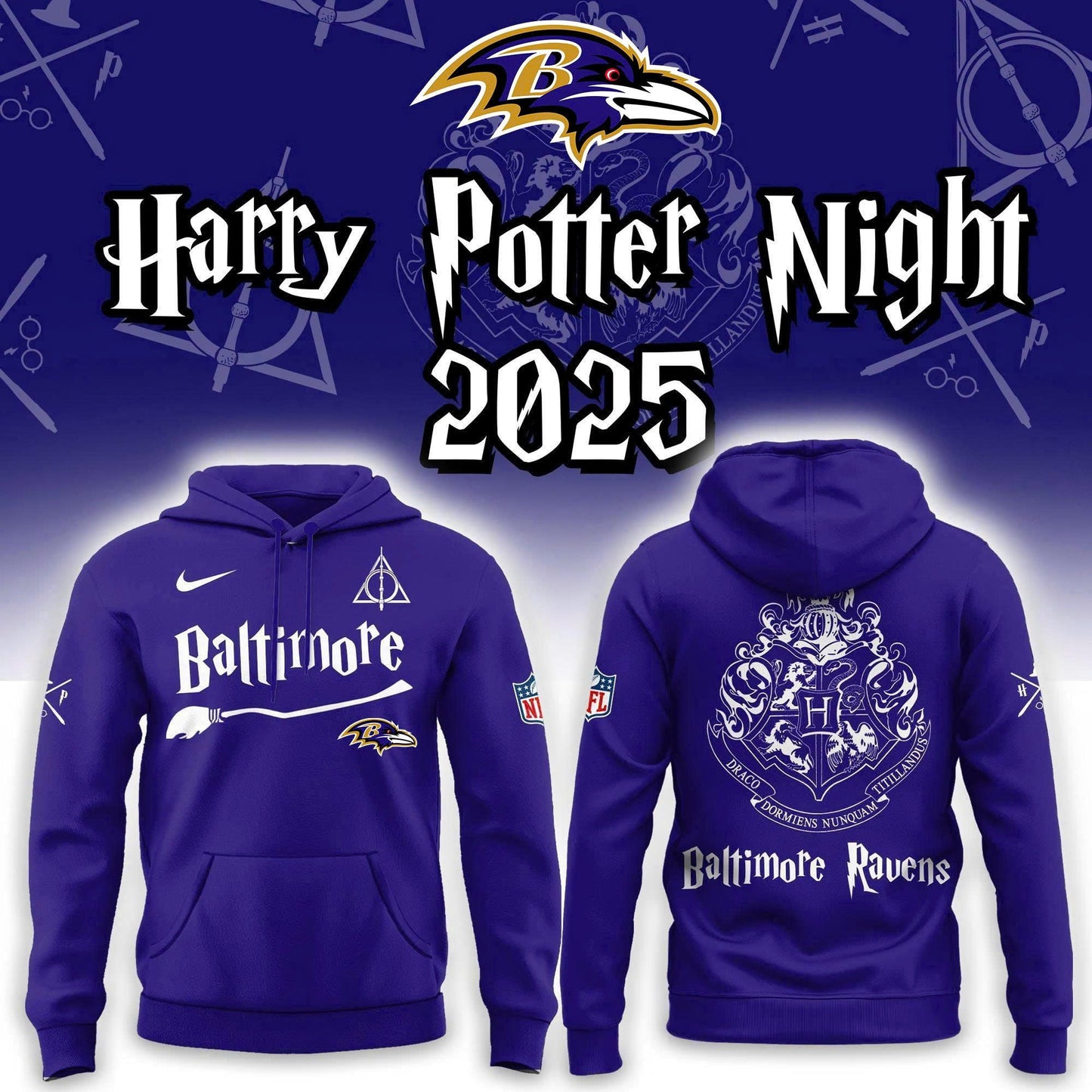 Baltimore Ravens Harry Potter 2025 Combo Hoodie