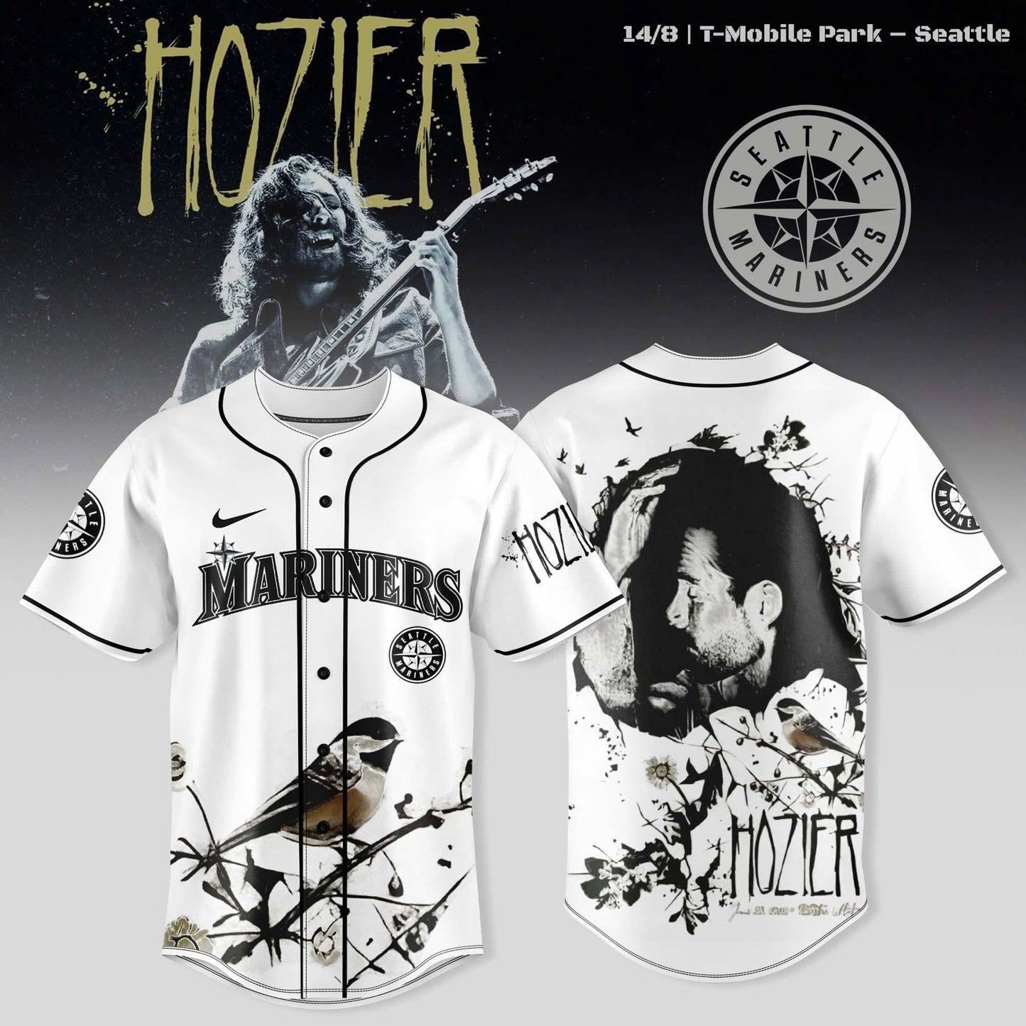 Seattle Mariners x 2025 Hozier Unreal Unearth Tour Jersey