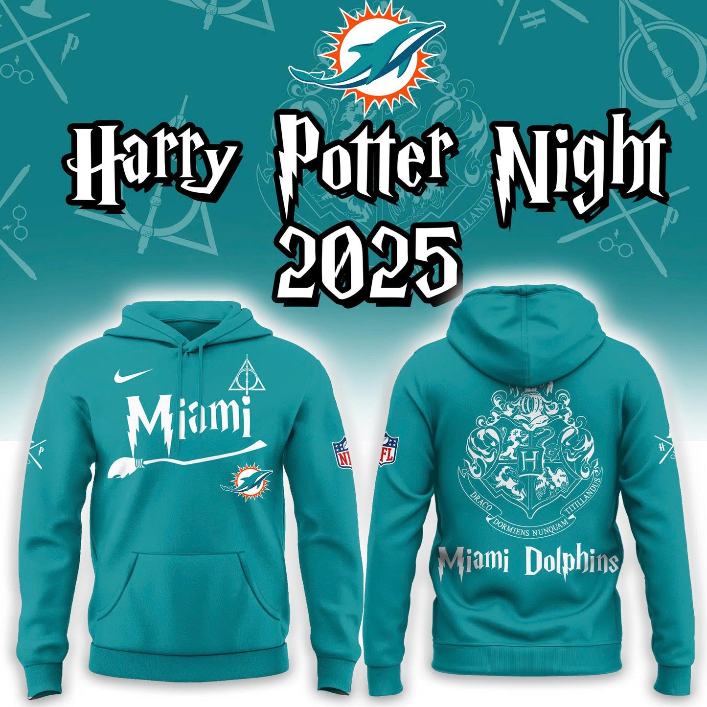 Miami Dolphins Harry Potter 2025 Combo Hoodie