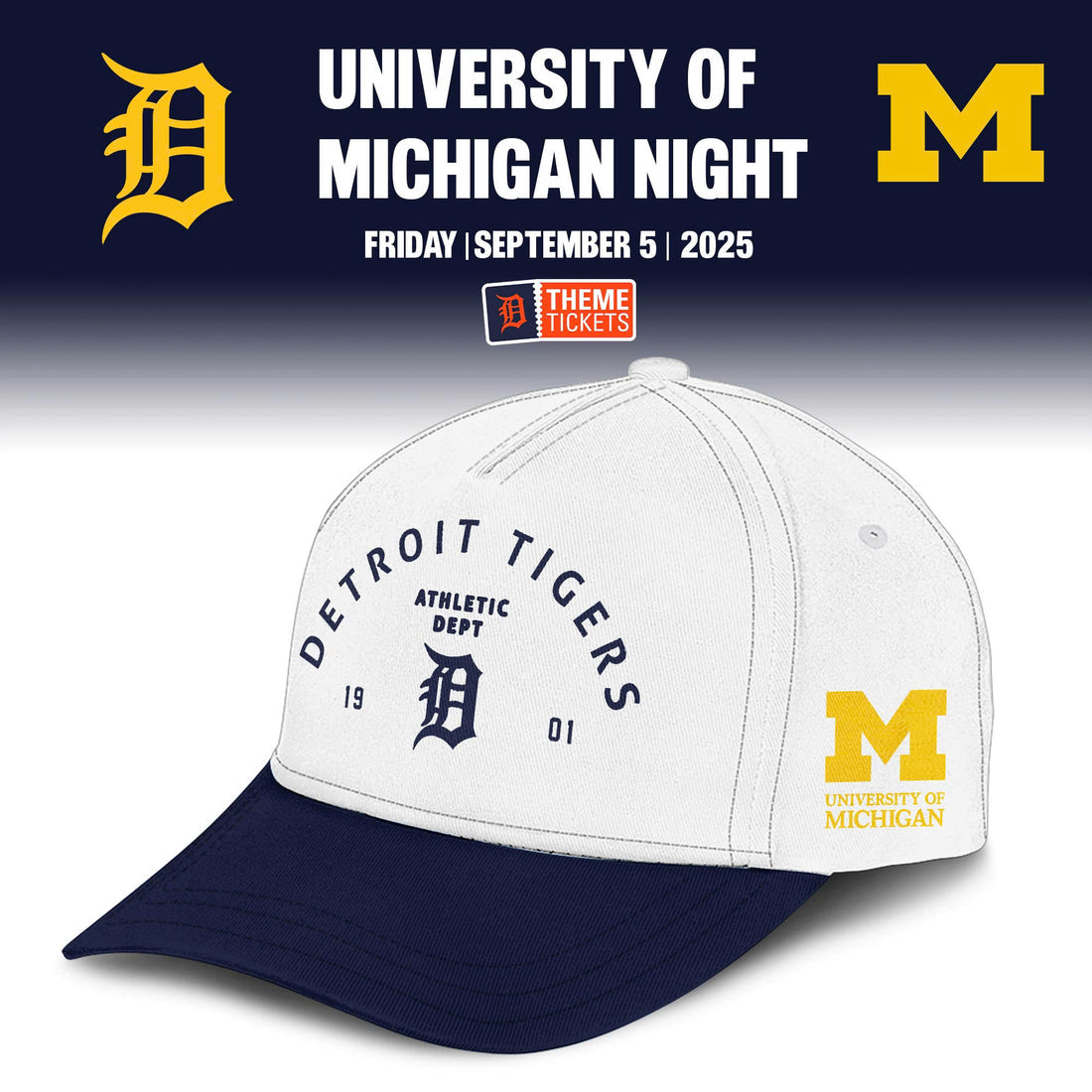 Detroit Tigers x Michigan Wolverines Night Game 2025 Limited Edition Hoodie