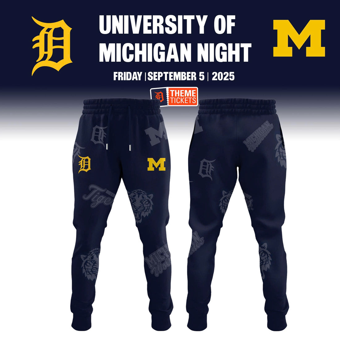 Detroit Tigers x Michigan Wolverines Night Game 2025 Limited Edition Shirt