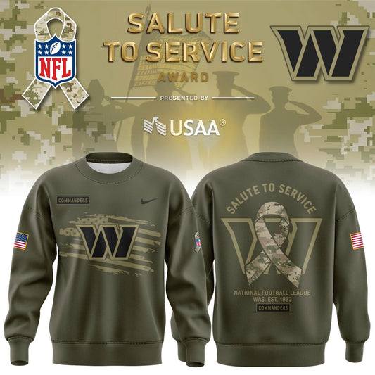 limited edition Veterans Day sweatshirt from the Washington Commanders