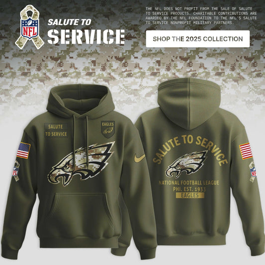 Philadelphia Eagles Salute to Service Sideline 2025 Hoodie