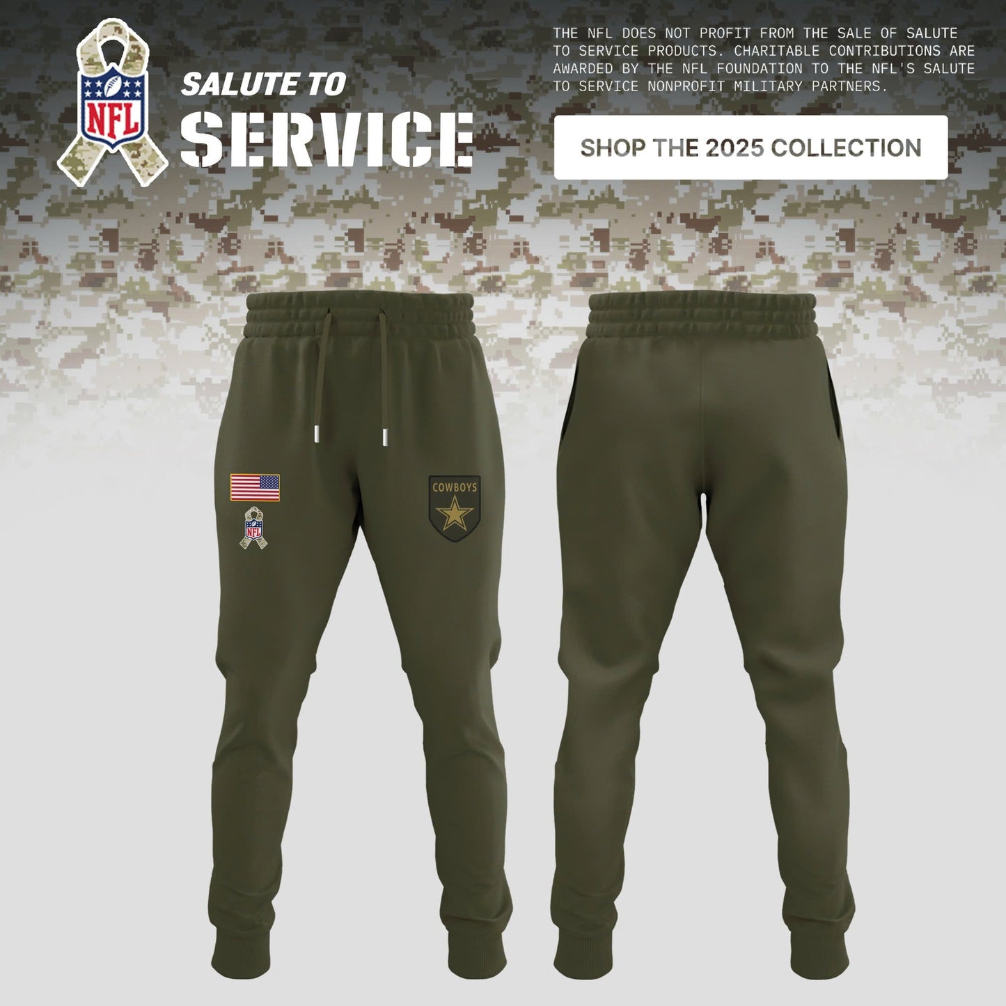 Dallas Cowboys Olive 2025 Salute to Service Limited Hoodie