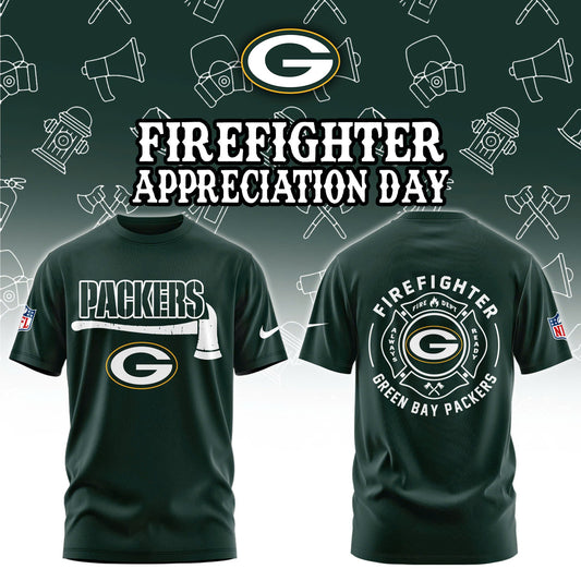 Green Bay Packers Firefighter Appreciation Day Tshirt | Jogger | Cap Limited Edition