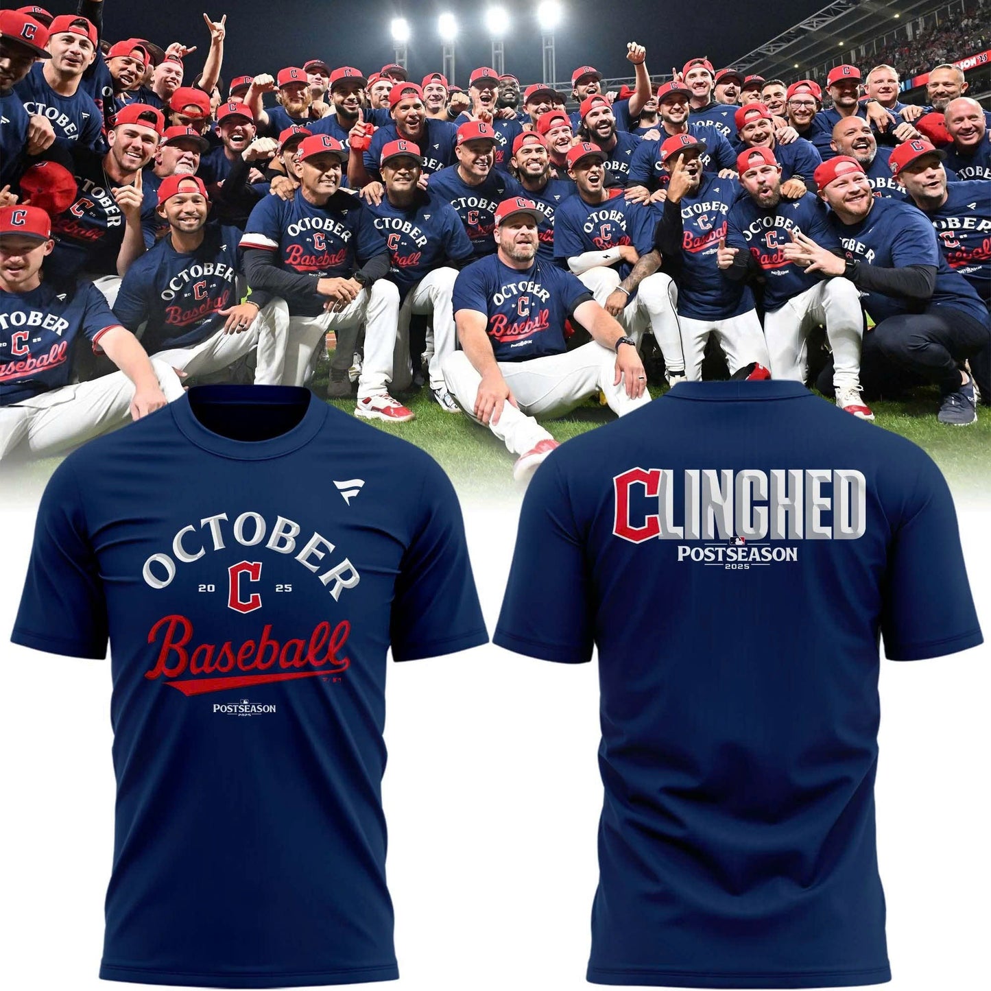 Cleveland Guardians 2025 MLB Postseason Locker Room Combo TShirt