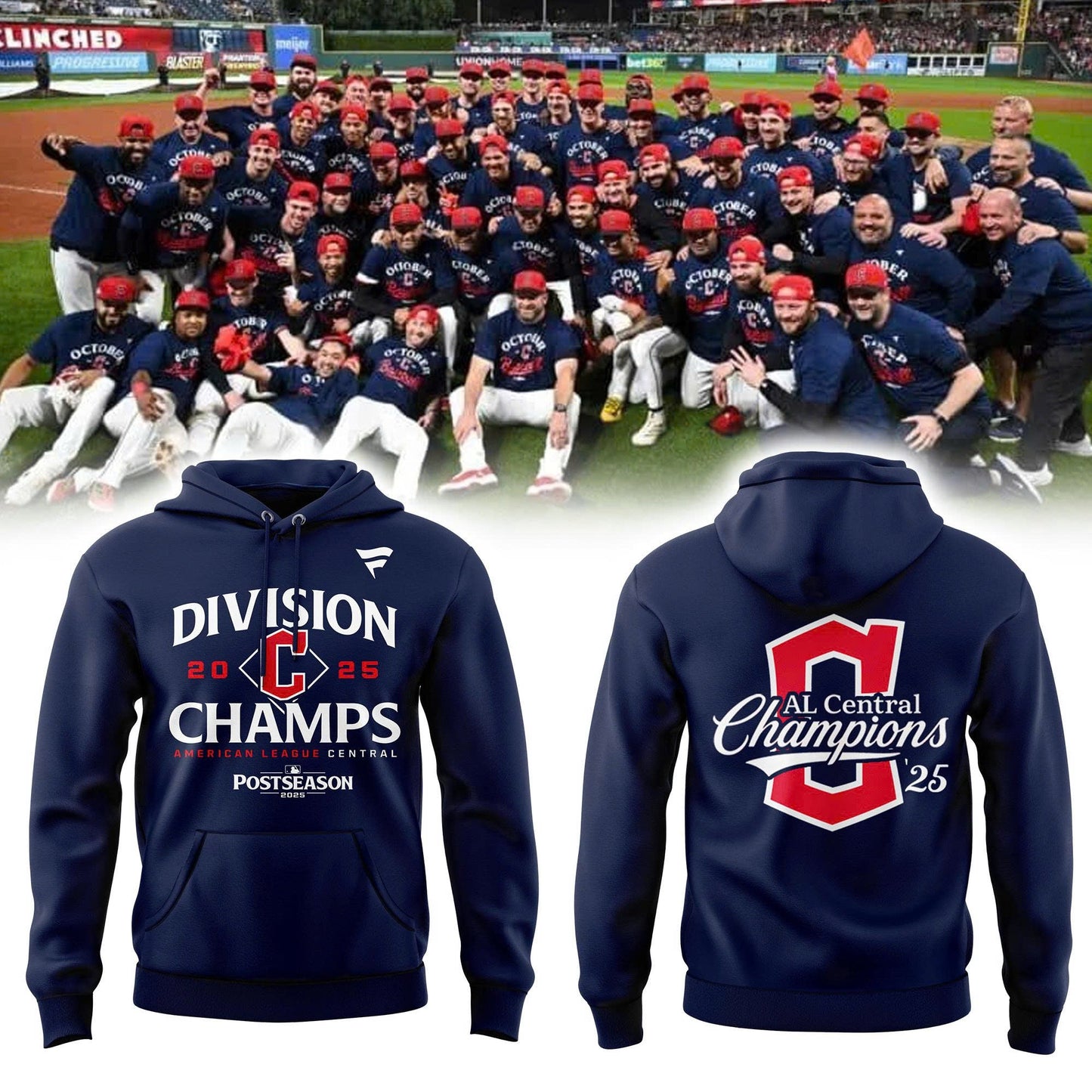 Cleveland Guardians Fanatics AL Central Division Champions Locker Room Combo Hoodie
