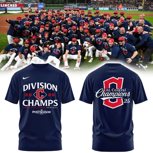 Special Edition Cleveland Guardians 2025 AL Central Division Champions Tshirt