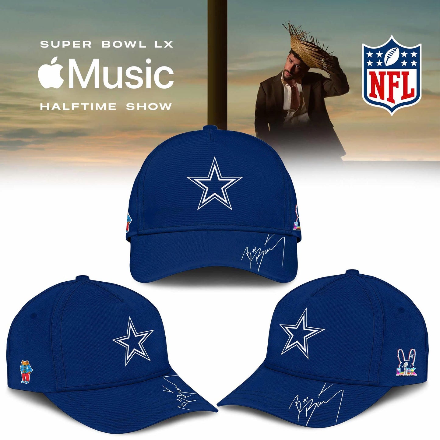 Dallas Cowboys Bad Bunny 2026 Super Bowl LX Customized Jersey